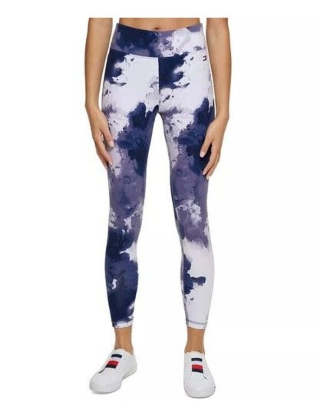 TOMMY HILFIGER Womens Stretch Printed High Waist Leggings Watercolor Size 0X NWT